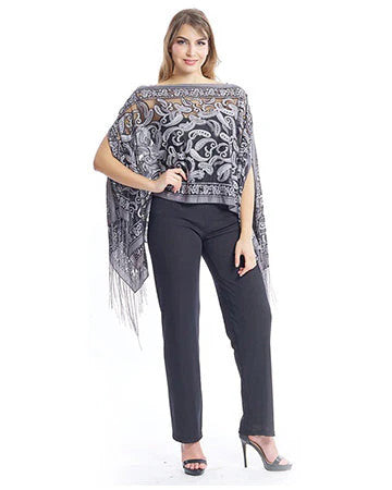 KOKOMO UNLIMITED PAISLEY 7-WAY SCARF-SILVER