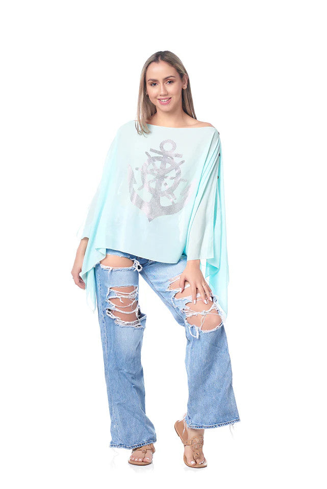 KOKOMO UNLIMITED RHINESTONE NAUTICLE CHIFFON 7-WAY SCARF