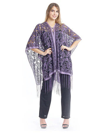 KOKOMO UNLIMITED PAISLEY 7-WAY SCARF-VIOLET