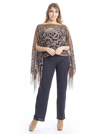KOKOMO UNLIMITED PAISLEY 7-WAY SCARF-RUST
