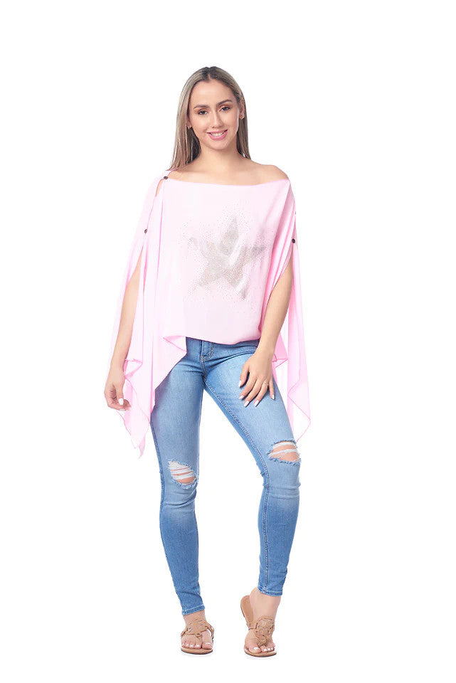 KOKOMO UNLIMITED RHINESTONE STAR CHIFFON 7-WAY SCARF