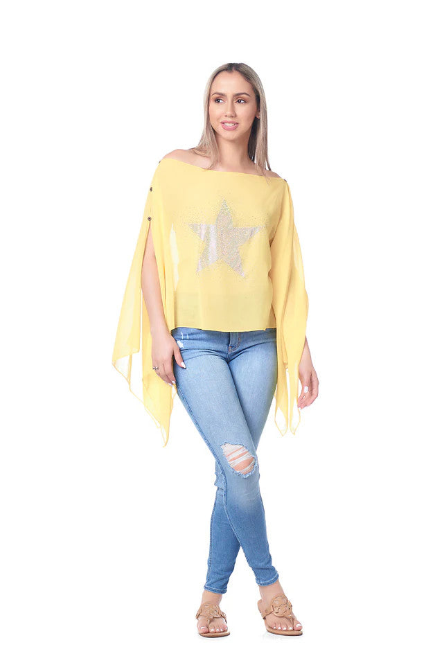 KOKOMO UNLIMITED RHINESTONE STAR CHIFFON 7-WAY SCARF