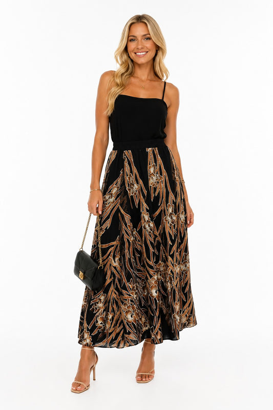 EMBROIDERED BAMBOO FULL SKIRT