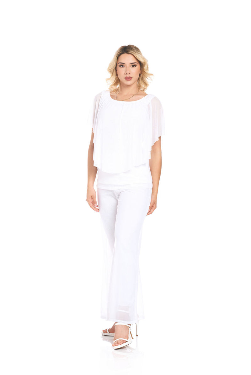 MESH SOLID PALAZZO PANT