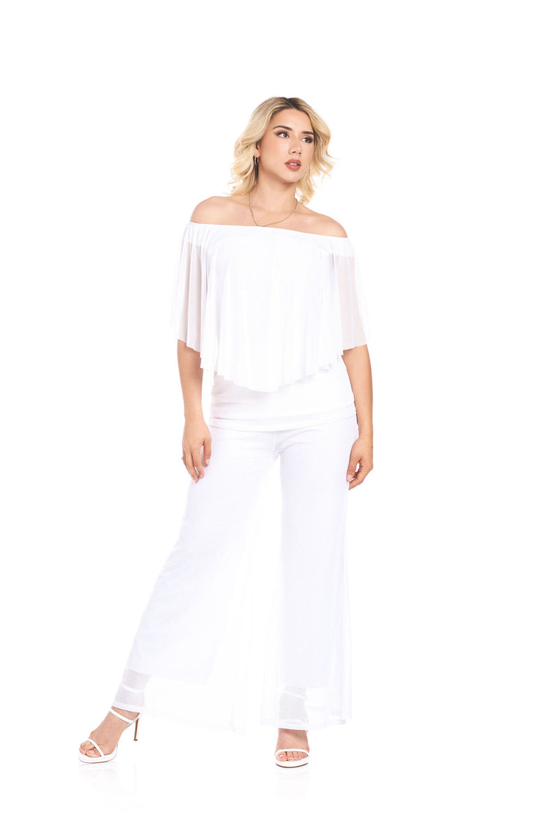 MESH SOLID PALAZZO PANT