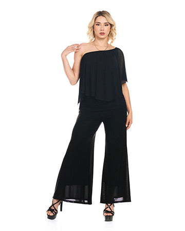 MESH SOLID PALAZZO PANT