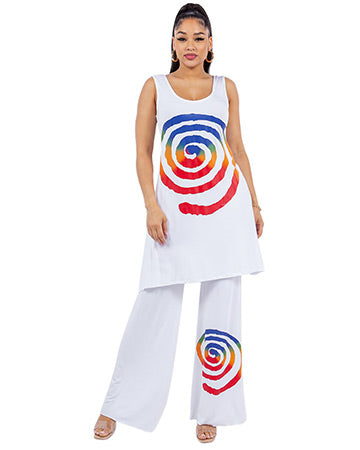 MULTI SPIRAL SHORT TANK DRESS
