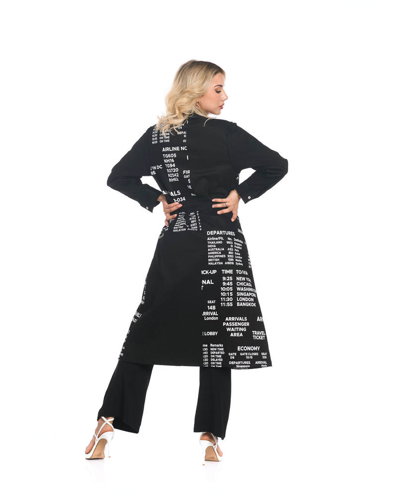 TRAVEL MAXI JACKET-DRESS DENIM BLACK