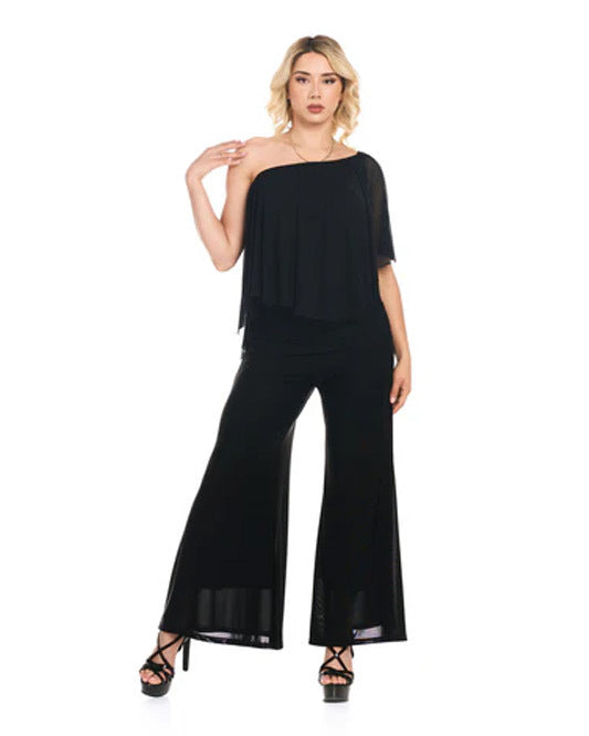 MESH SOLID PALAZZO PANT