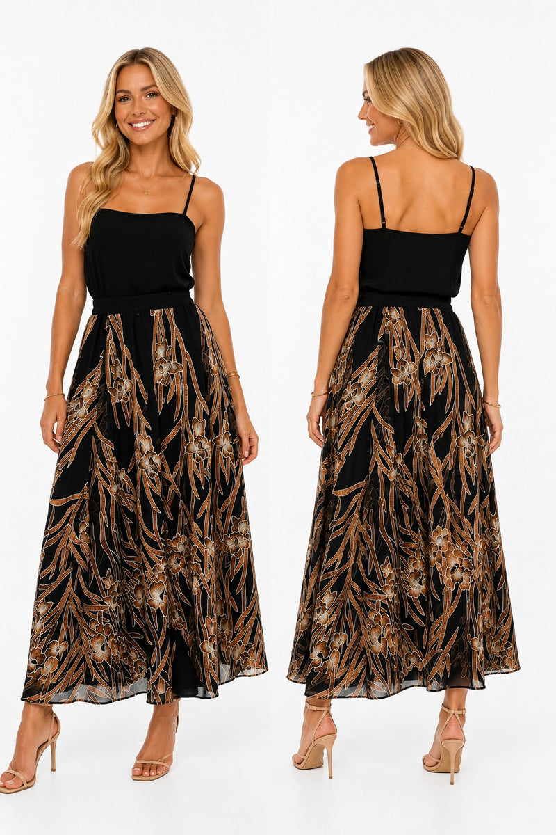 EMBROIDERED BAMBOO FULL SKIRT