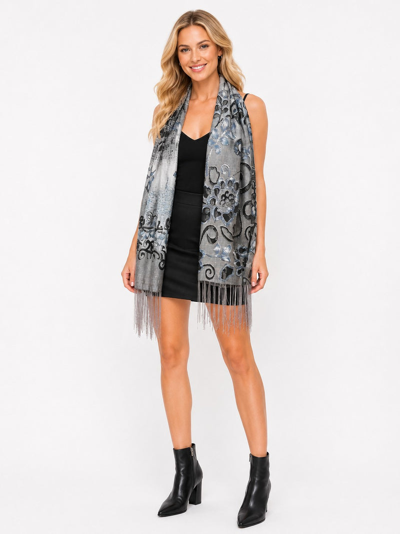 SCROLL FLOWER 7-WAY SCARF