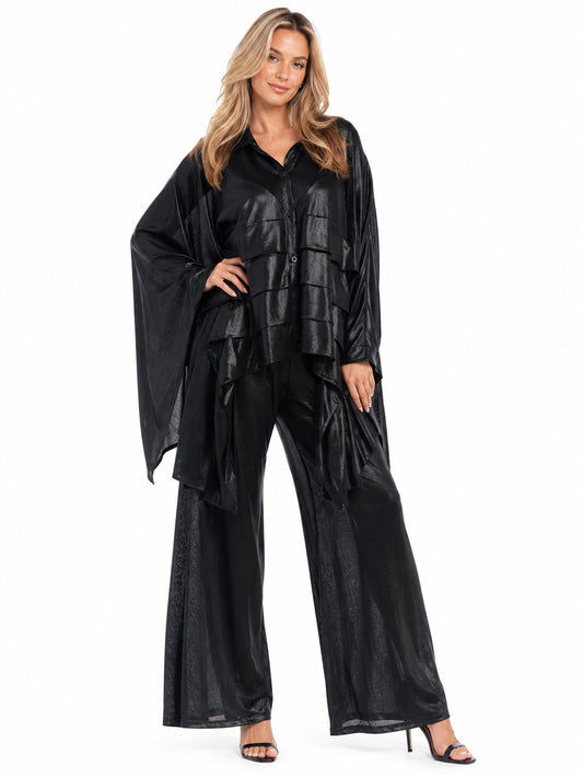 PARTY LONG SLEEVE PLEATED  TOP