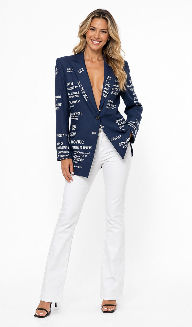 TRAVEL BLAZER DENIM-BLACK