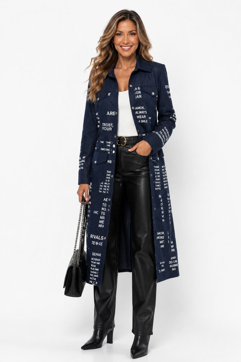 TRAVEL MAXI JACKET-DRESS DENIM BLACK