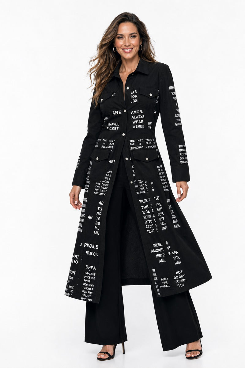 TRAVEL MAXI JACKET-DRESS DENIM BLUE