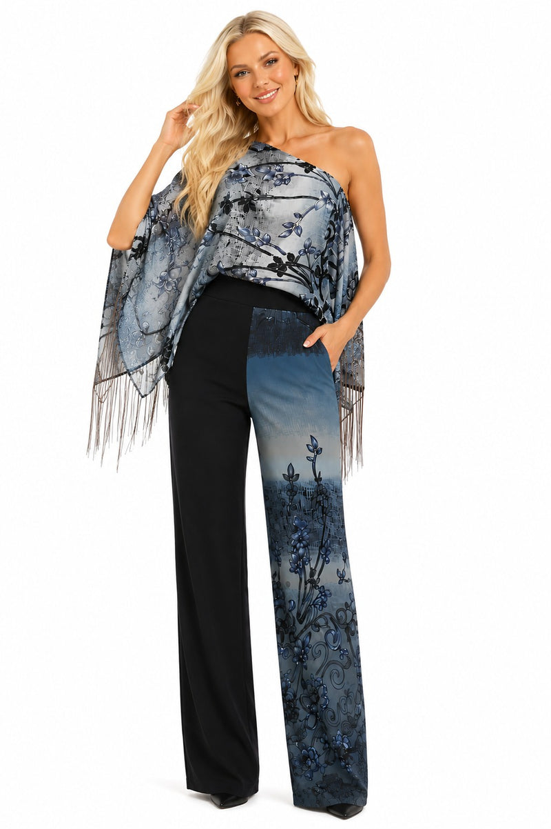 KOKOMO UNLIMITED SCROLL FLOWER 2PC 7-WAY SCARF/ PANT SET