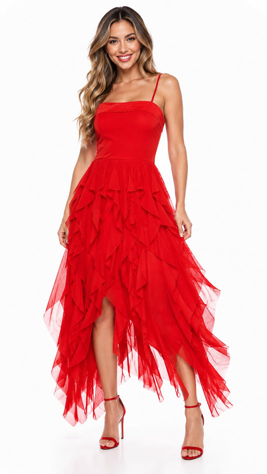 DREAM RUFFLE MESH DRESS