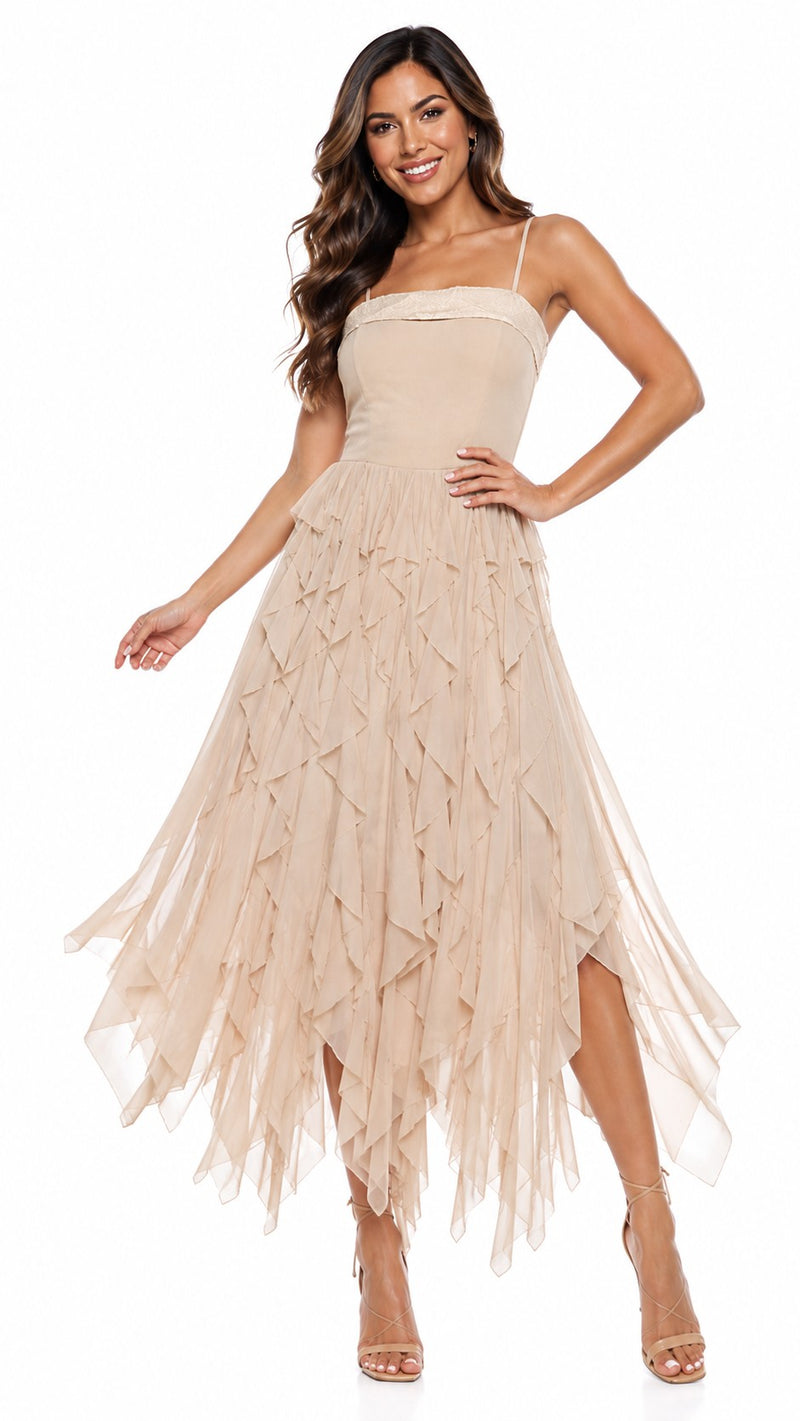 DREAM RUFFLE MESH DRESS