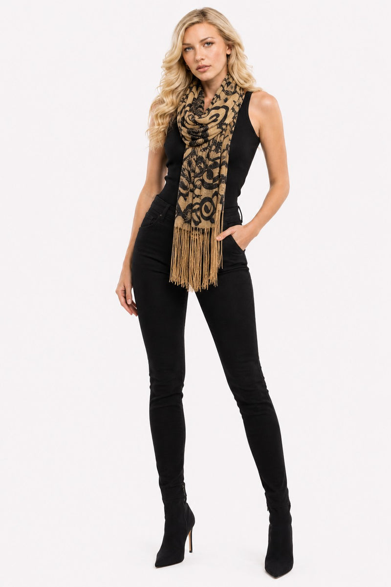 SCROLL FLOWER 7-WAY SCARF