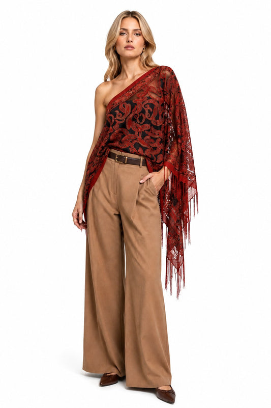 KOKOMO UNLIMITED PAISLEY 7-WAY SCARF-RED