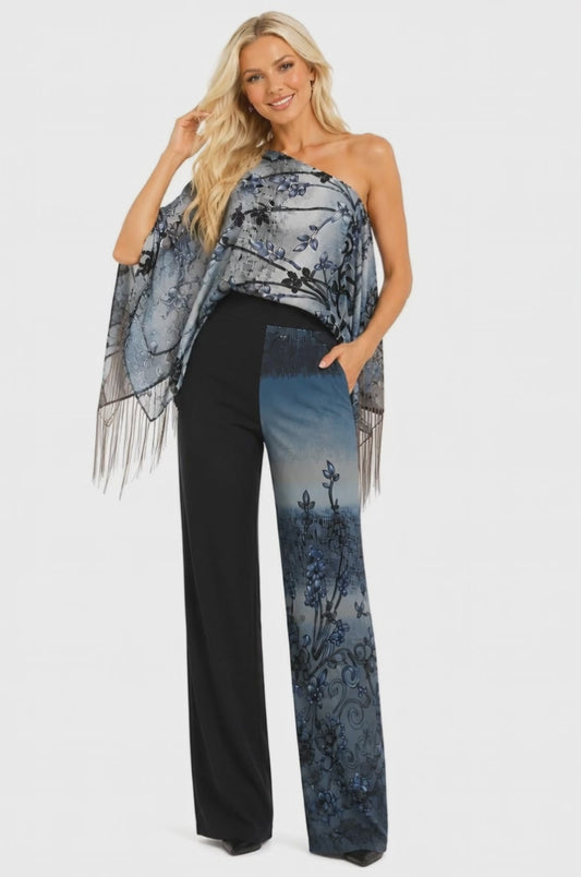 KOKOMO UNLIMITED SCROLL FLOWER 2PC 7-WAY SCARF/ PANT SET