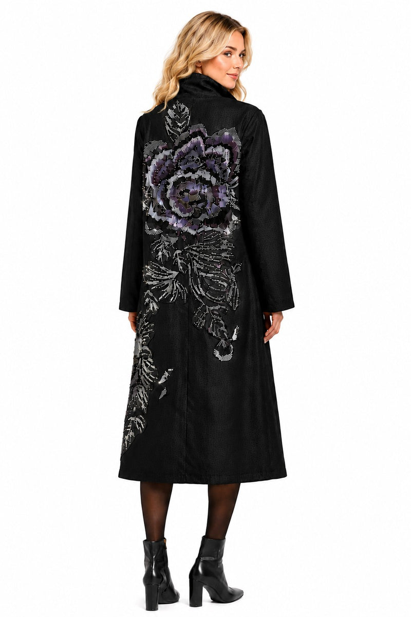 LONG SLEEVE DENIM SEQUIN BEADED JACKET/DRESS