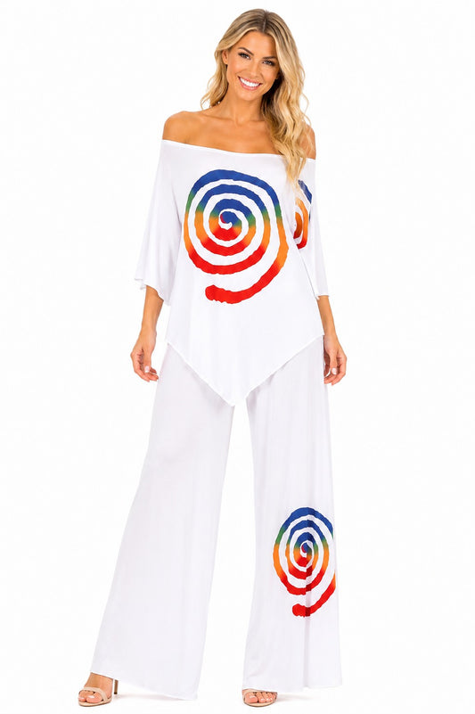 MULTI SPIRAL V-POINT TUNIC TOP