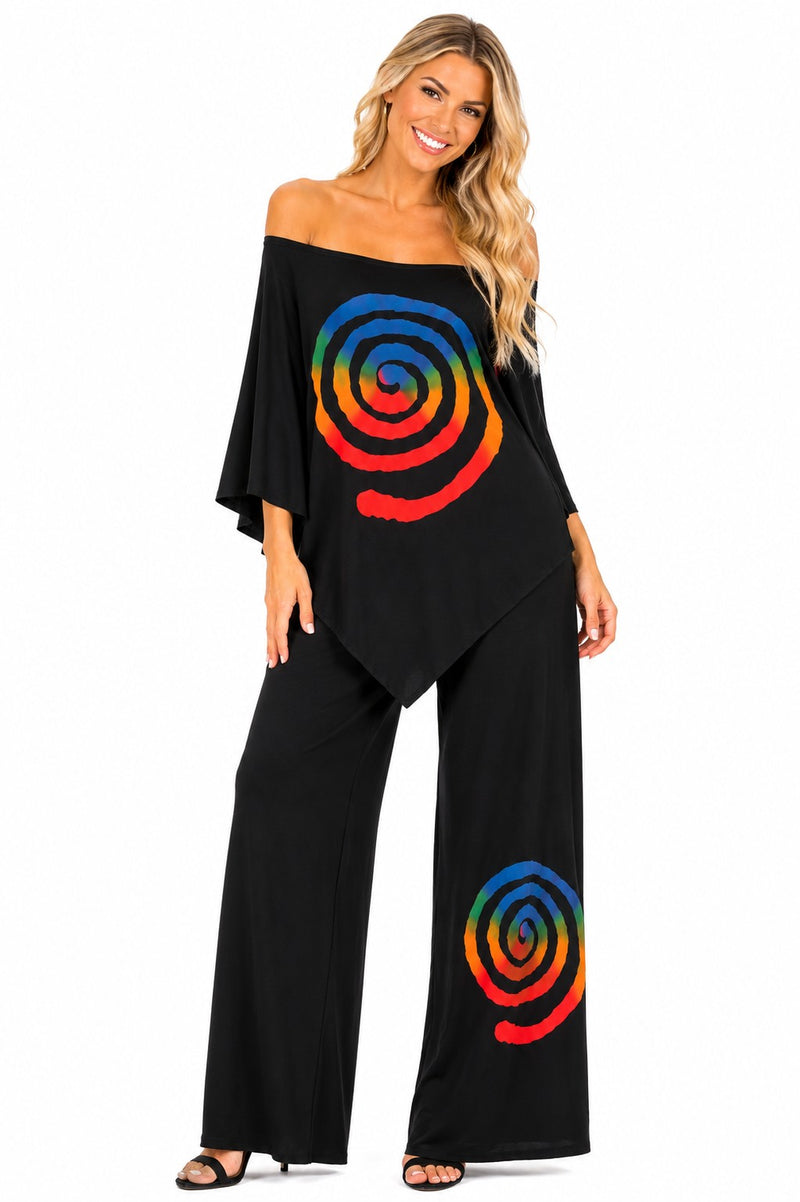 MULTI SPIRAL V-POINT TUNIC TOP