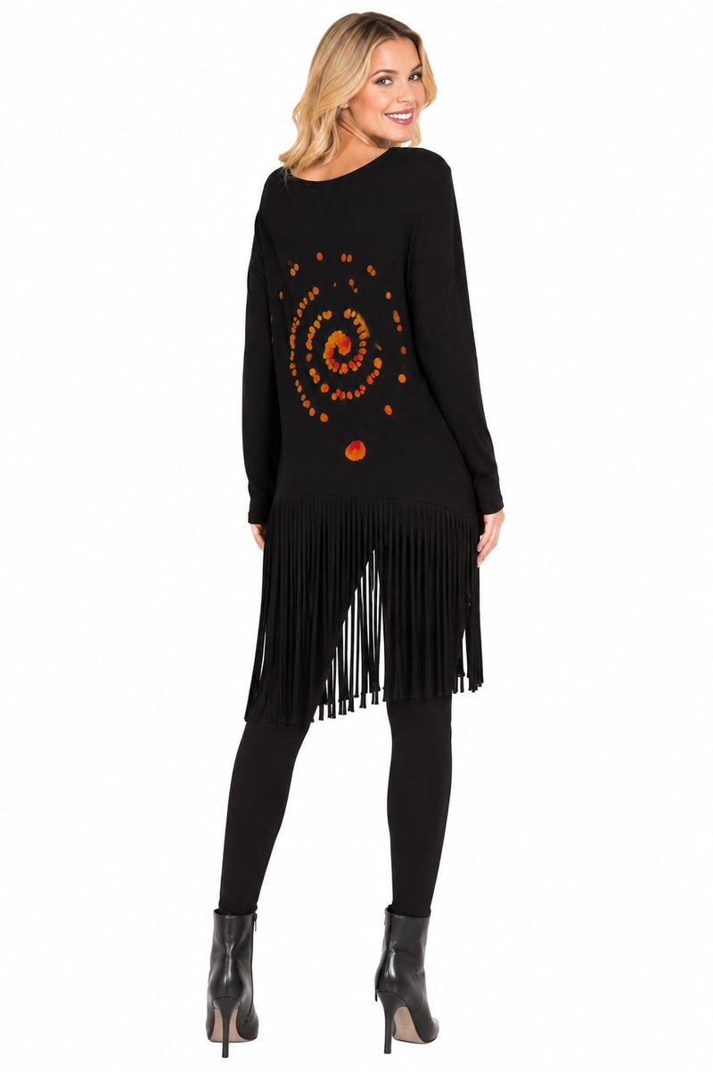 MULTI SPIRAL TIE DYE FRINGE TOP