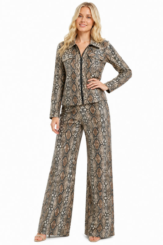 SEQUIN-FOIL PALAZZO PANTS