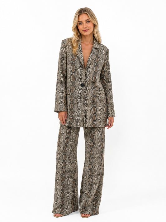 LONG SLEEVE SEQUIN-FOIL BLAZER JACKET