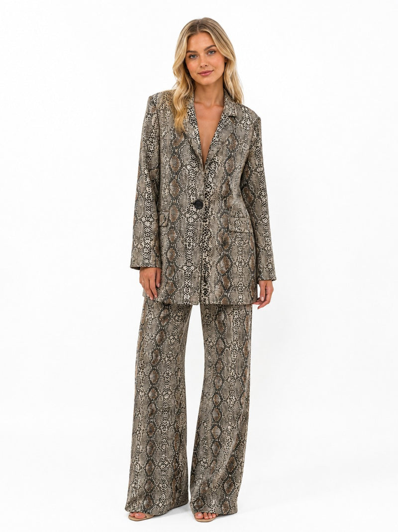 LONG SLEEVE SEQUIN-FOIL BLAZER JACKET