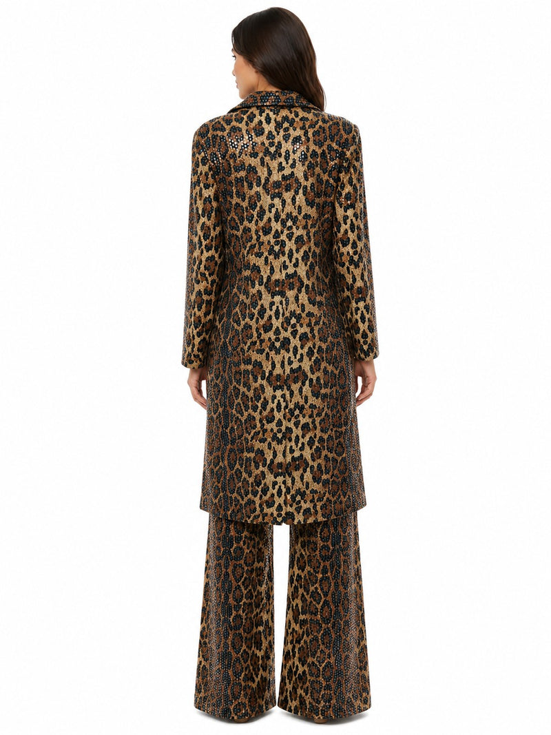 LONG SLEEVE SEQUIN-FOIL DUSTER JACKET