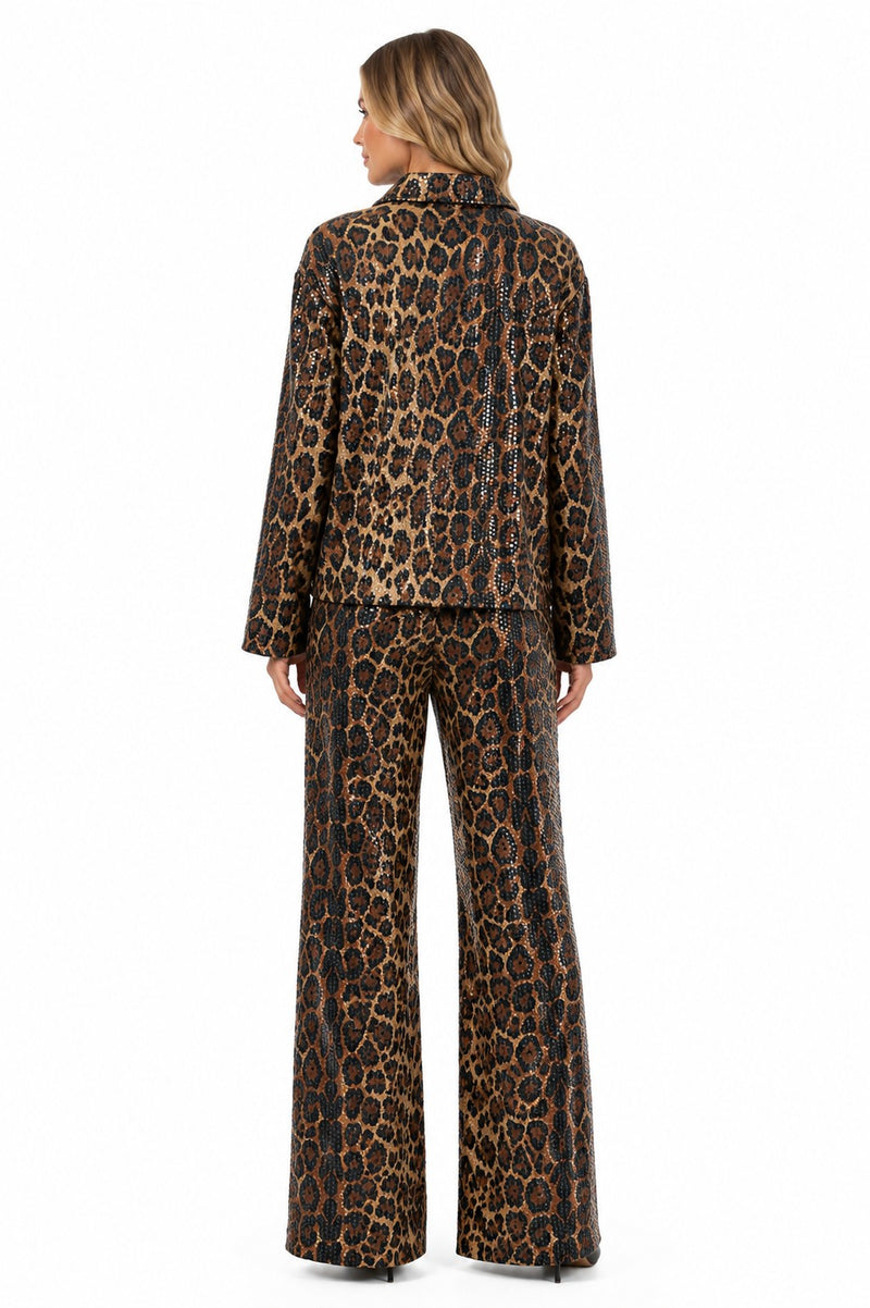 LONG SLEEVE SEQUIN-FOIL SHORT JACKET