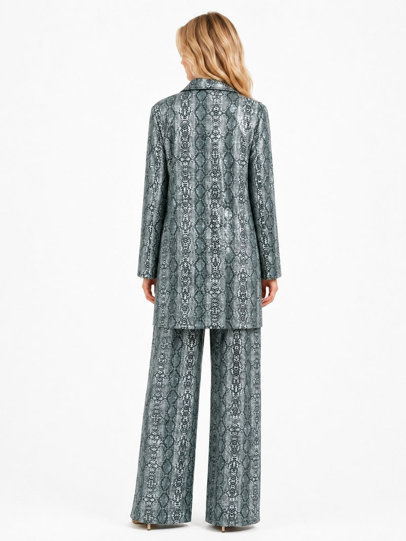 LONG SLEEVE SEQUIN FOIL BLAZER JACKET