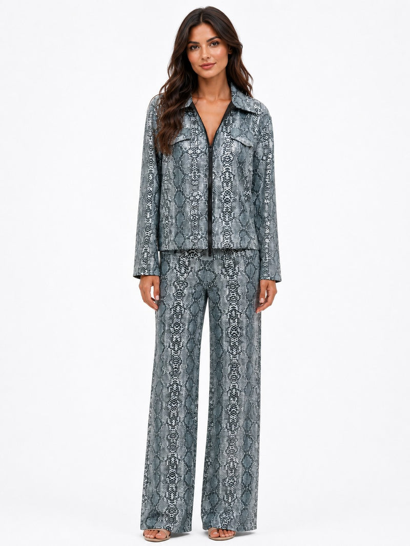 SEQUIN-FOIL PALAZZO PANTS