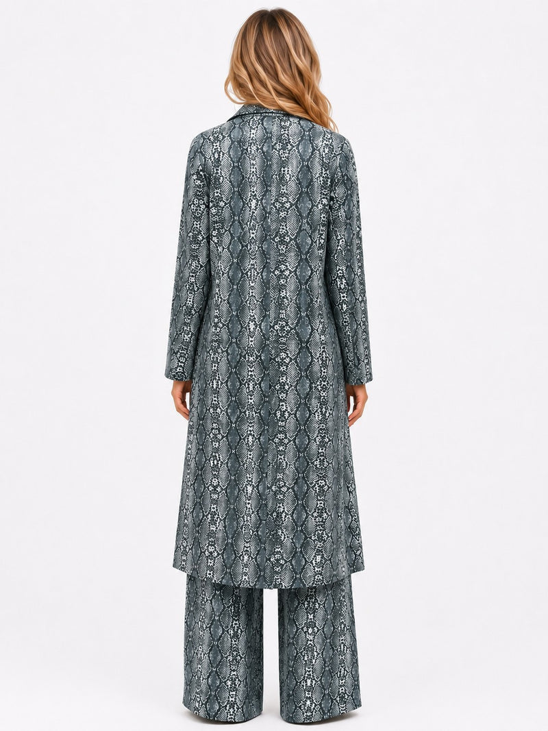 LONG SLEEVE SEQUIN-FOIL DUSTER JACKET