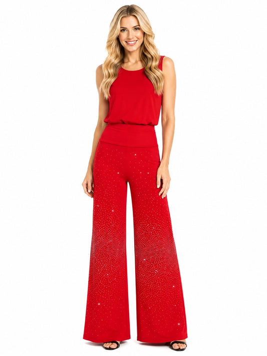 RHINESTONE SPLASH PALAZZO PANTS