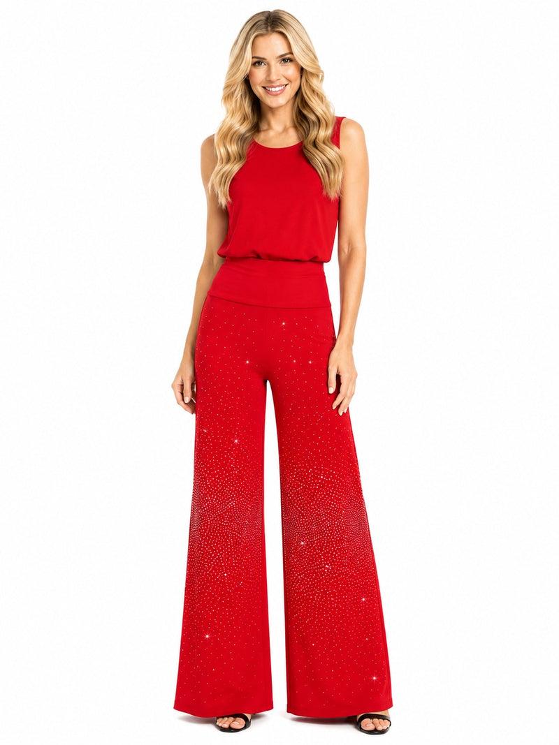 RHINESTONE SPLASH PALAZZO PANTS