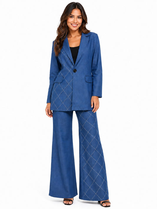 DENIM W/ RHINESTONE BLAZER JACKET