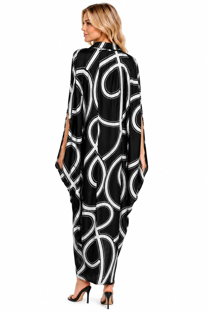 SYMMETRY JEWELED ONE/SIZE CAFTAN DRESS