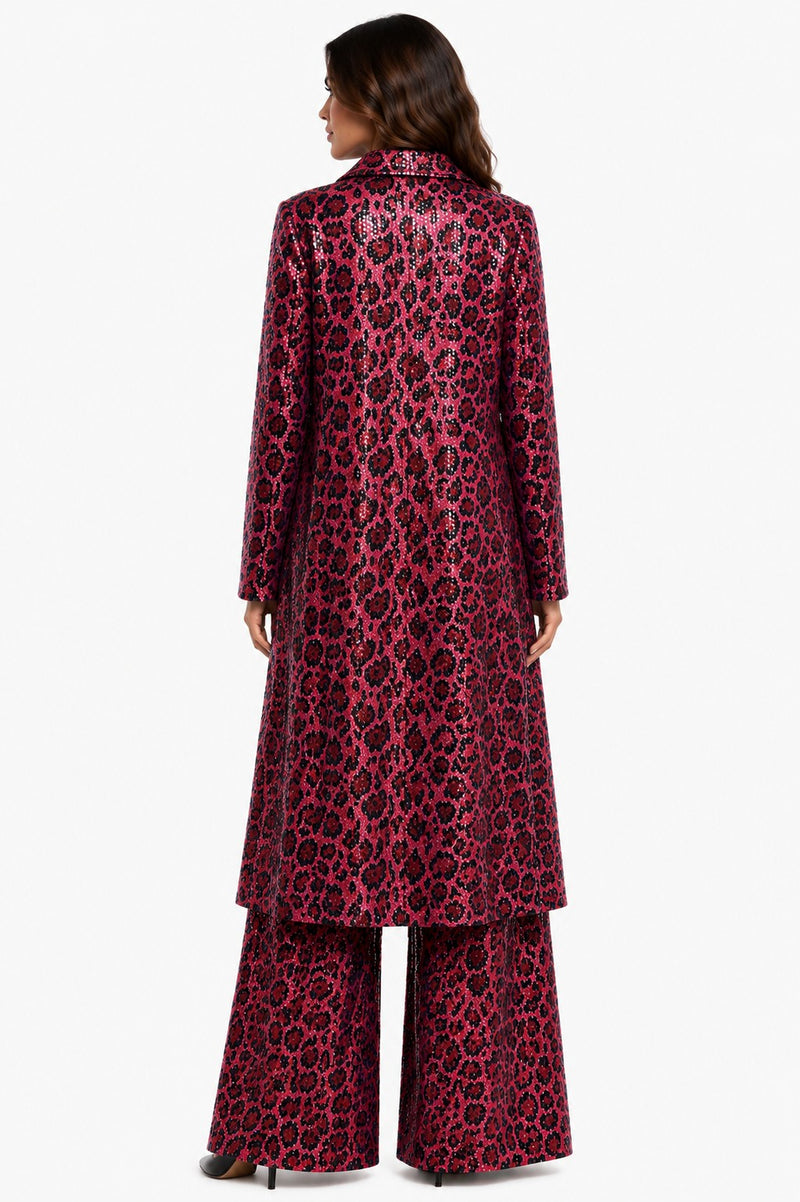 LONG SLEEVE SEQUIN-FOIL DUSTER JACKET