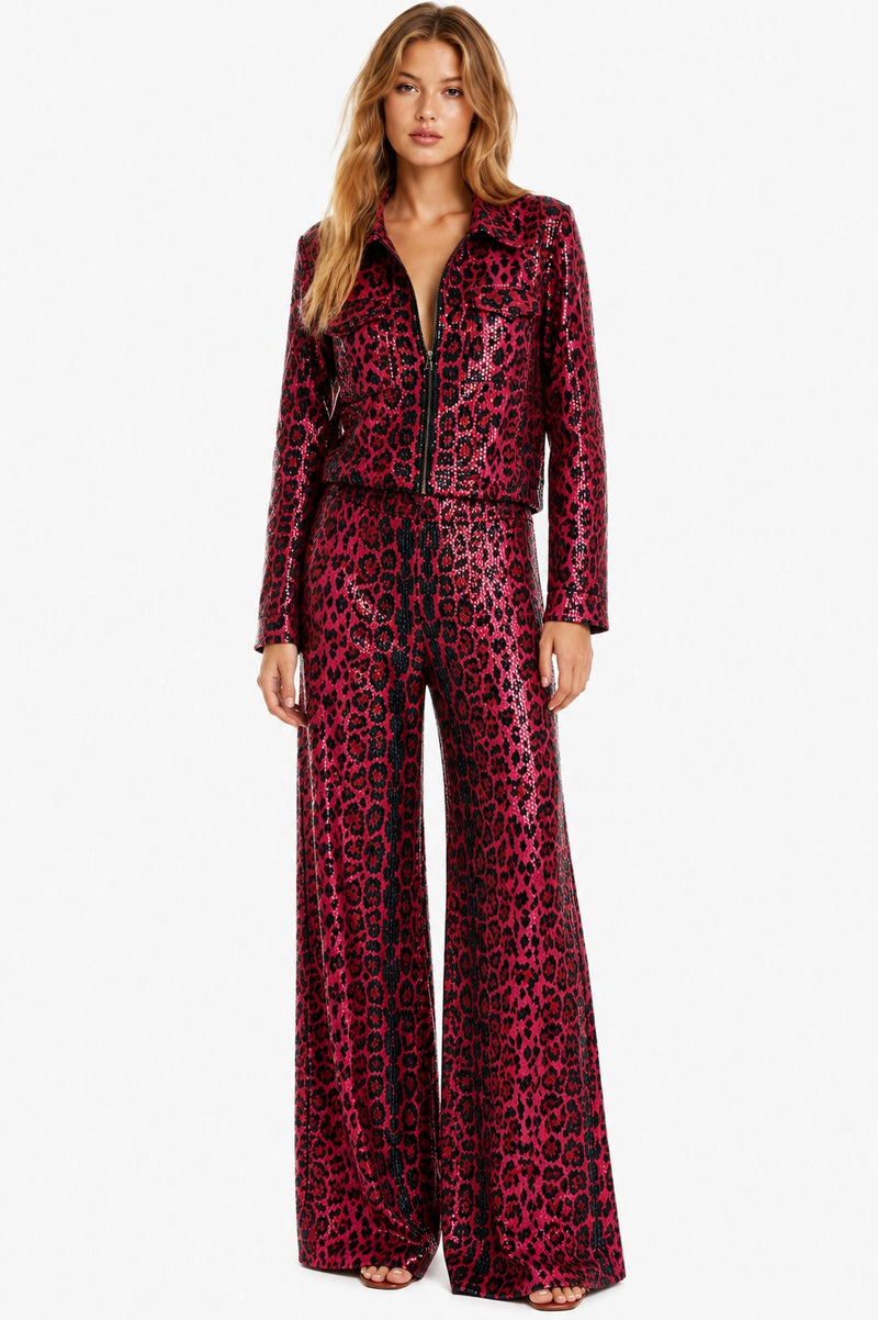 LONG SLEEVE SEQUIN-FOIL SHORT JACKET