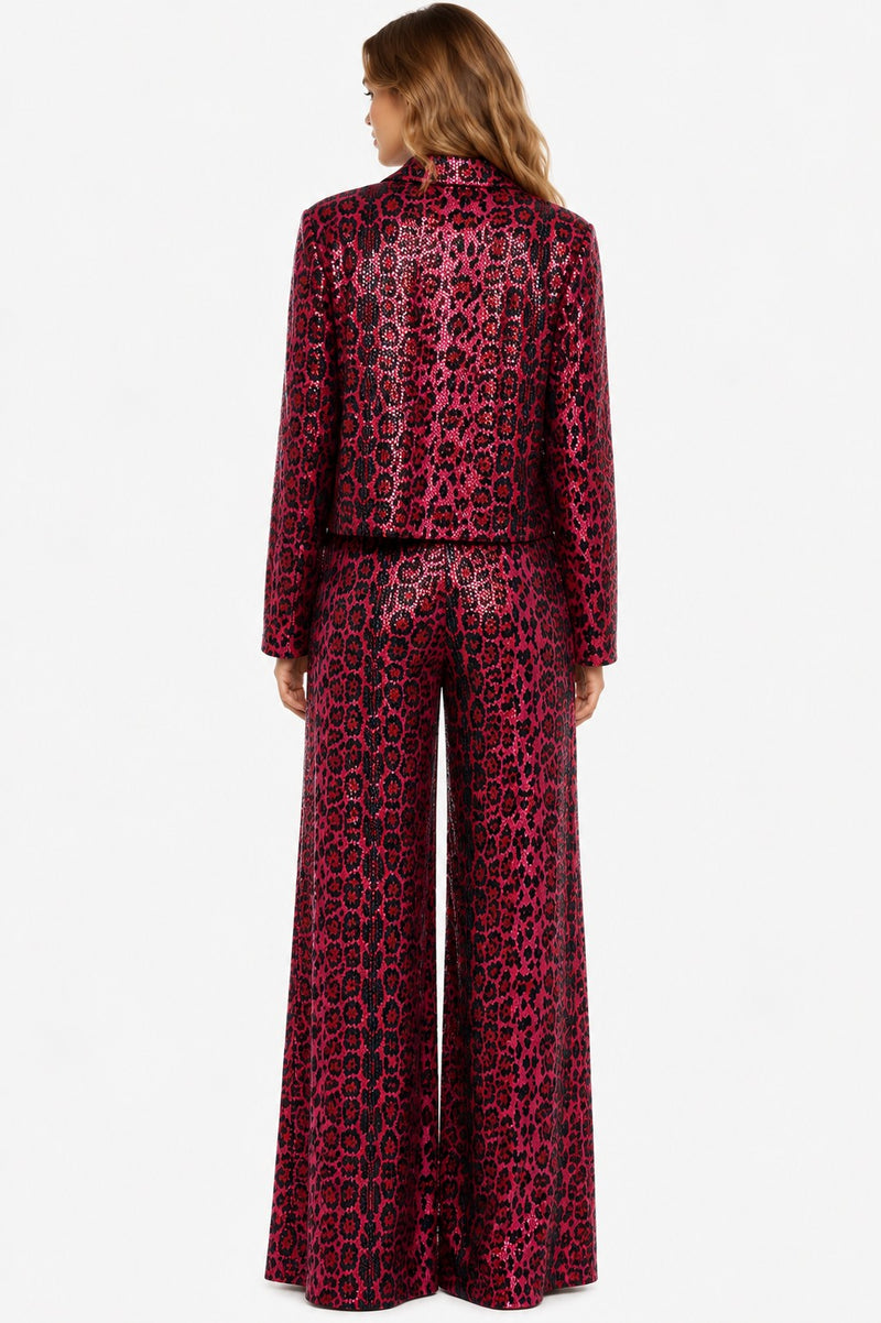 LONG SLEEVE SEQUIN-FOIL SHORT JACKET