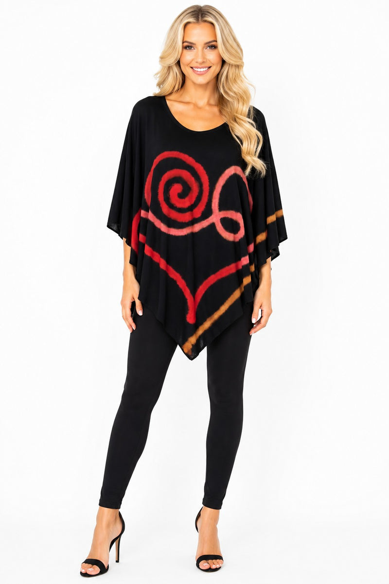 QUEEN OF HEARTS V-POINT TUNIC TOP